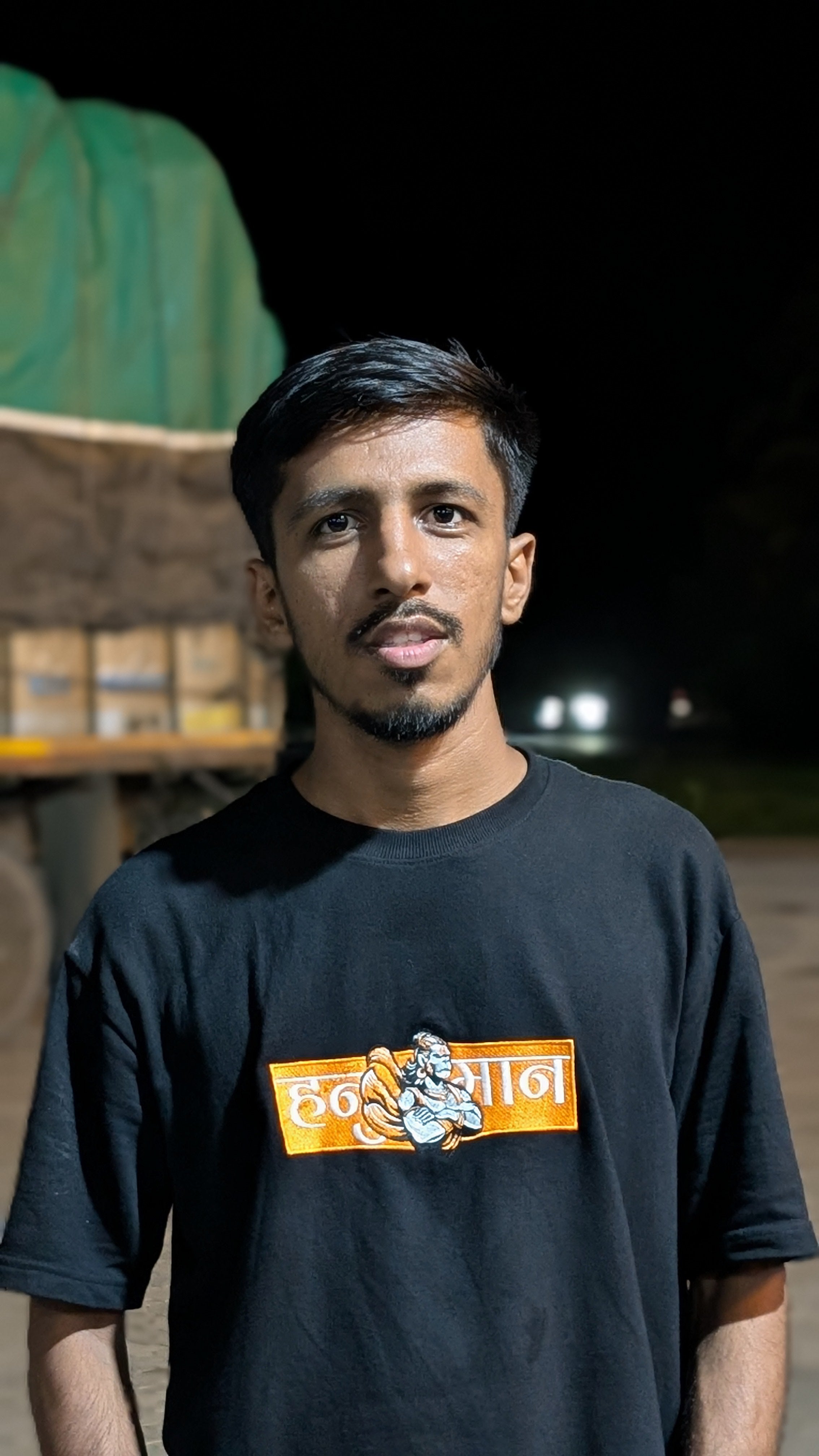 Hanuman Embroidered Oversized T-Shirt – Black